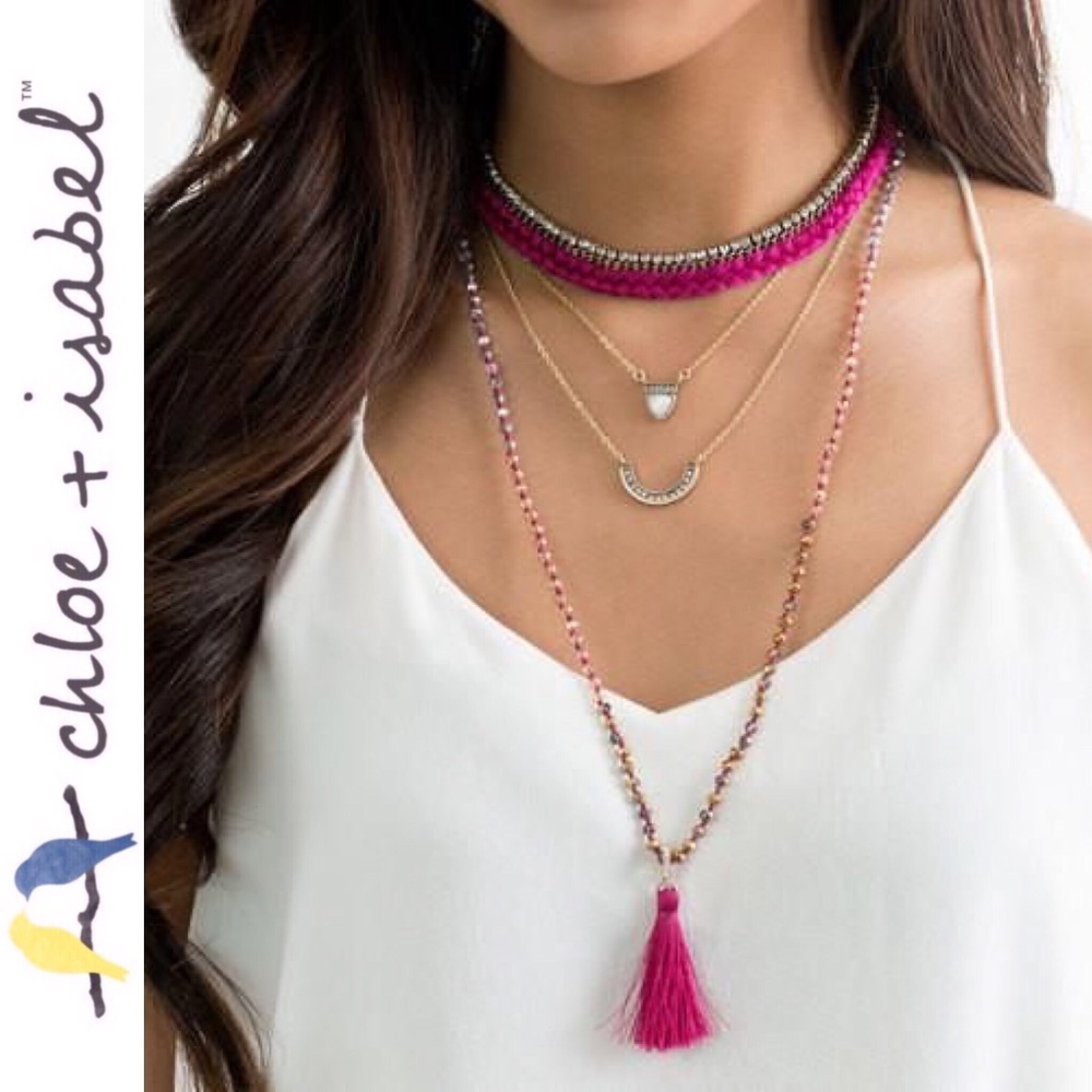 🆕 Braided Crystal Collar Neck PINK c+i N535PIAG - Picture 4 of 7